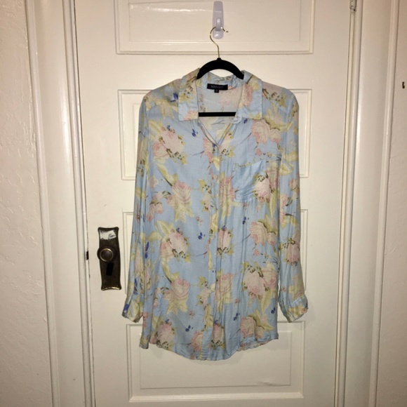 Floral washed-out button down shirt - Picture 2 of 2
